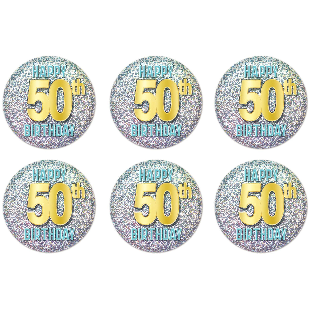 50th Birthday Button (Case of 6)