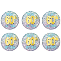 60th Birthday Button (Case of 6)