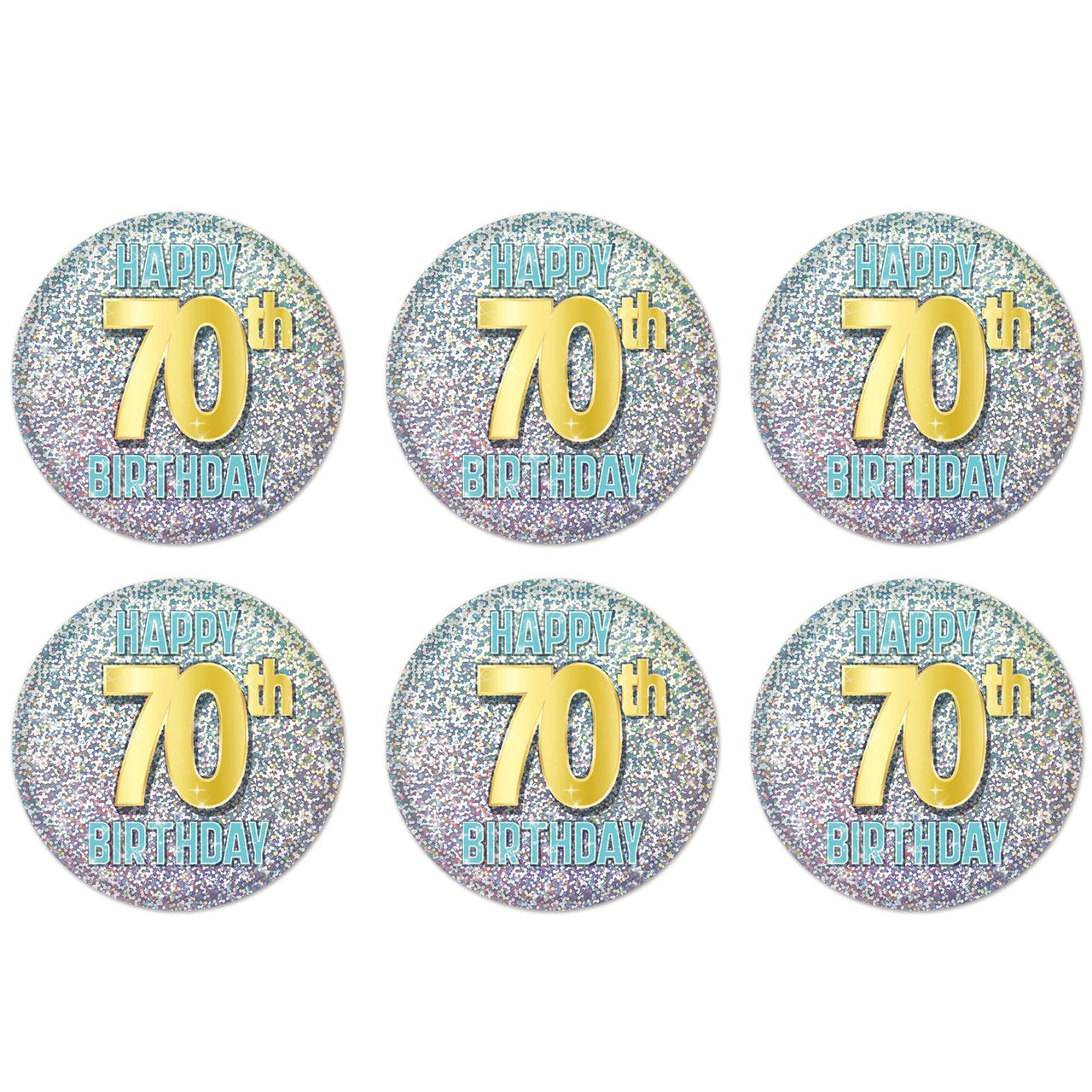 70th Birthday Button (Case of 6)