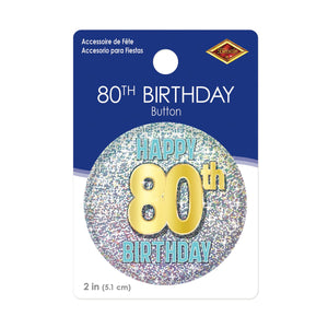 80th Birthday Button (Case of 6)