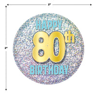 80th Birthday Button (Case of 6)