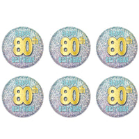 80th Birthday Button (Case of 6)