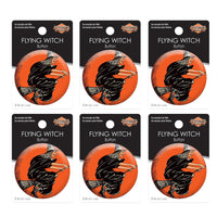 Vintage Halloween Flying Witch Button (Case of 6)