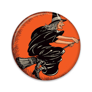Beistle Vintage Halloween Flying Witch Button (Case of 6)