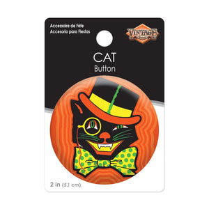 Vintage Halloween Cat Button (Case of 6)