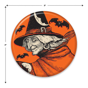 Vintage Halloween Classic Witch Button (Case of 6)