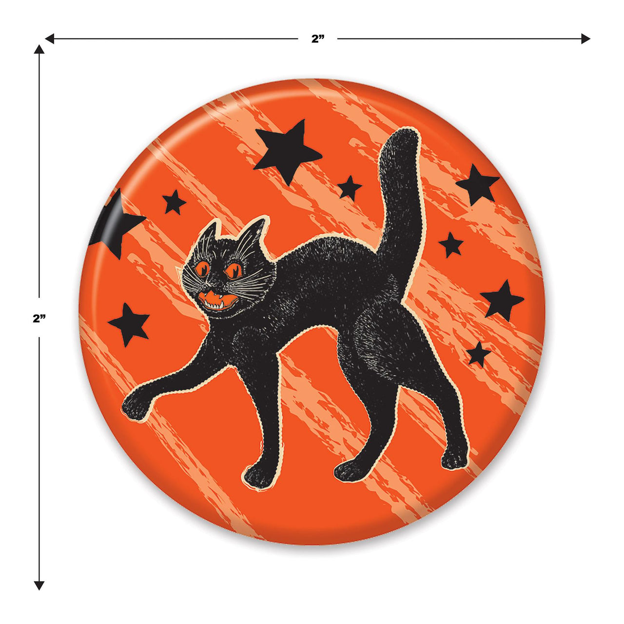 Vintage Halloween Scratch Cat Button (Case of 6)