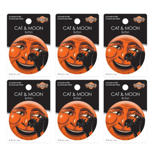 Vintage Halloween Cat & Moon Button (Case of 6)