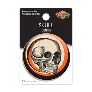 Vintage Halloween Skull Button (Case of 6)