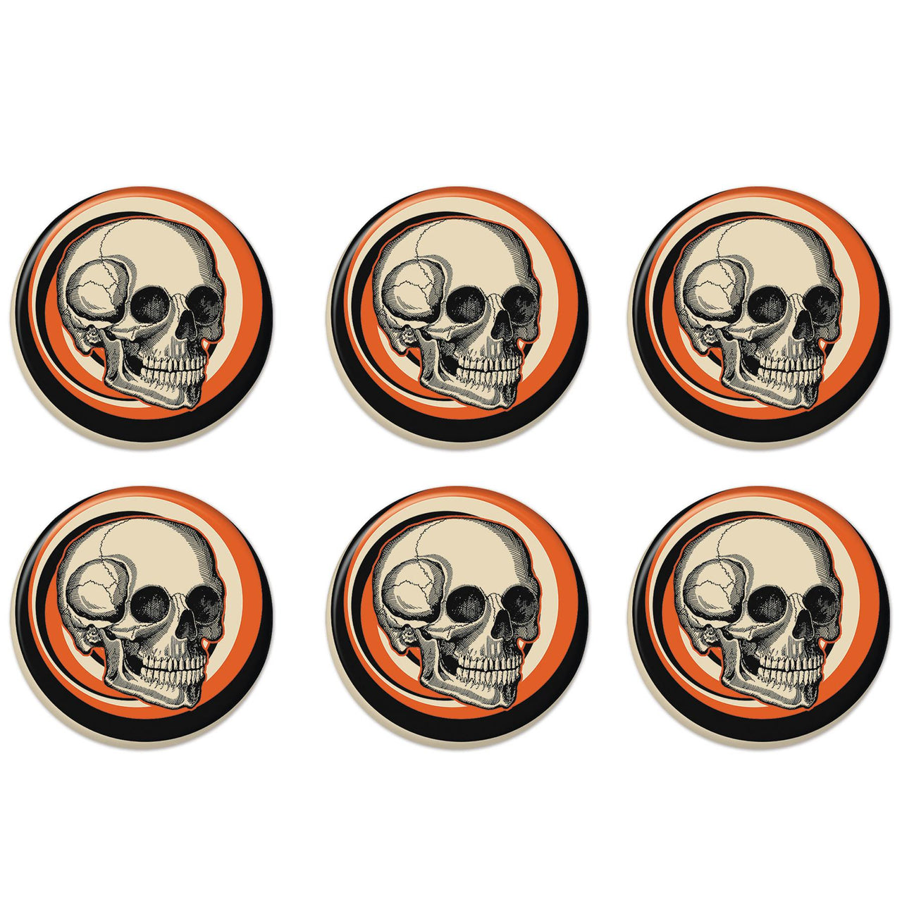 Vintage Halloween Skull Button (Case of 6)