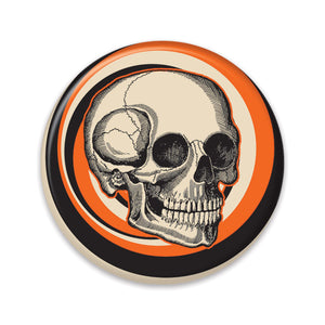 Beistle Vintage Halloween Skull Button- Orange