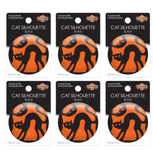 Vintage Halloween Cat Silhouette Button (Case of 6)