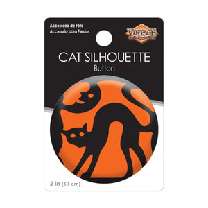 Vintage Halloween Cat Silhouette Button (Case of 6)