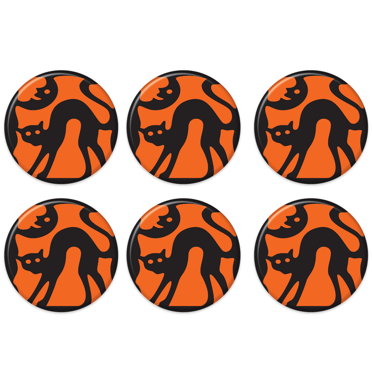 Vintage Halloween Cat Silhouette Button (Case of 6)