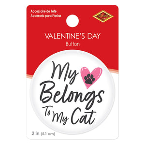Beistle My Heart Belongs To My Cat Button