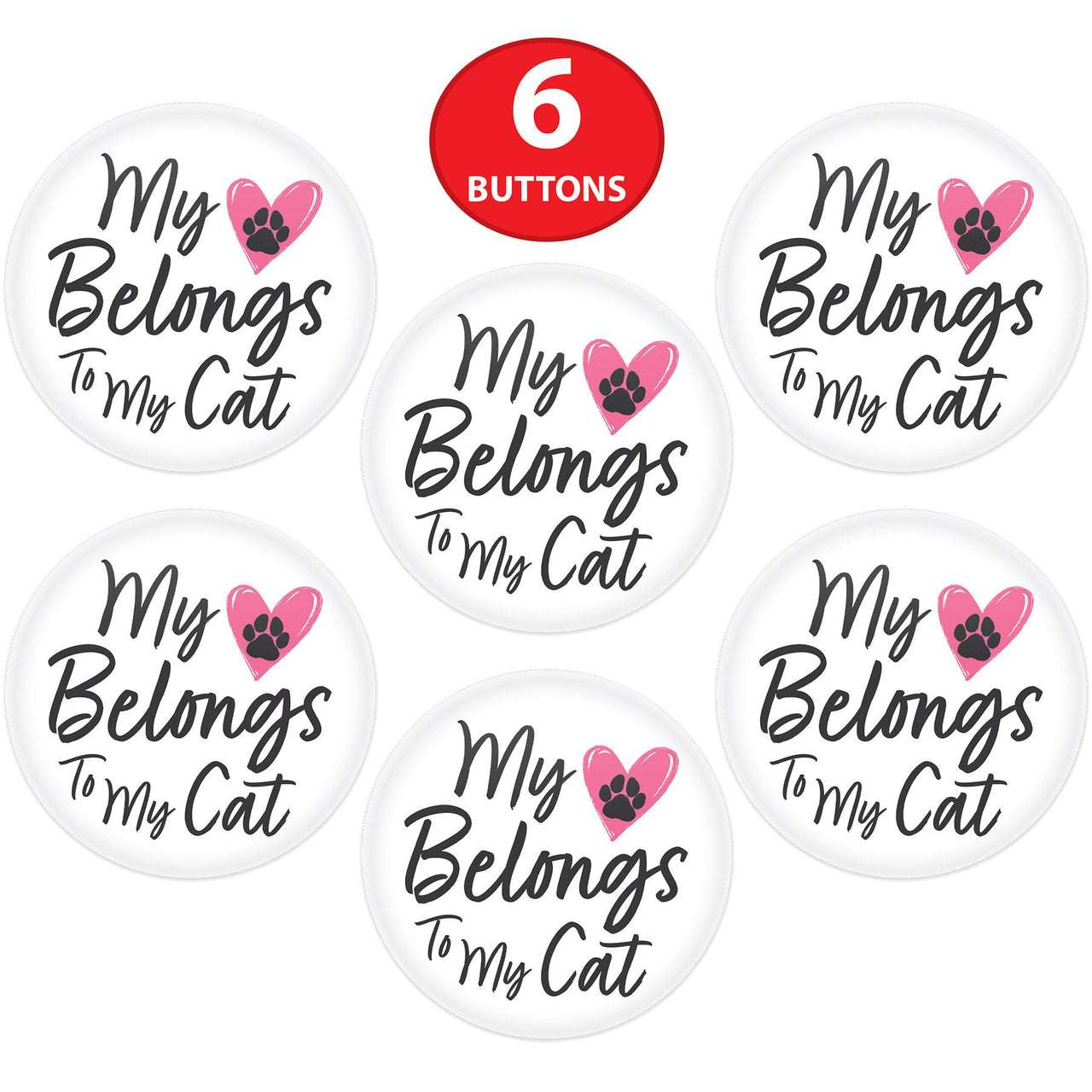 Beistle My Heart Belongs To My Cat Button