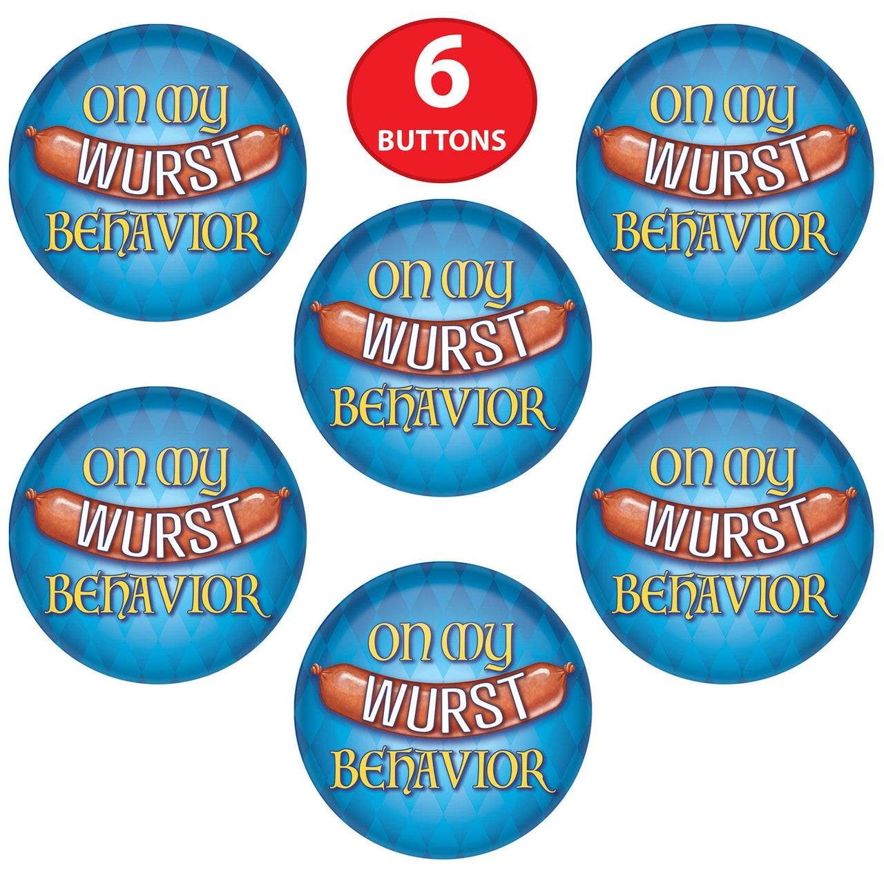 Beistle On My Wurst Behavior Button