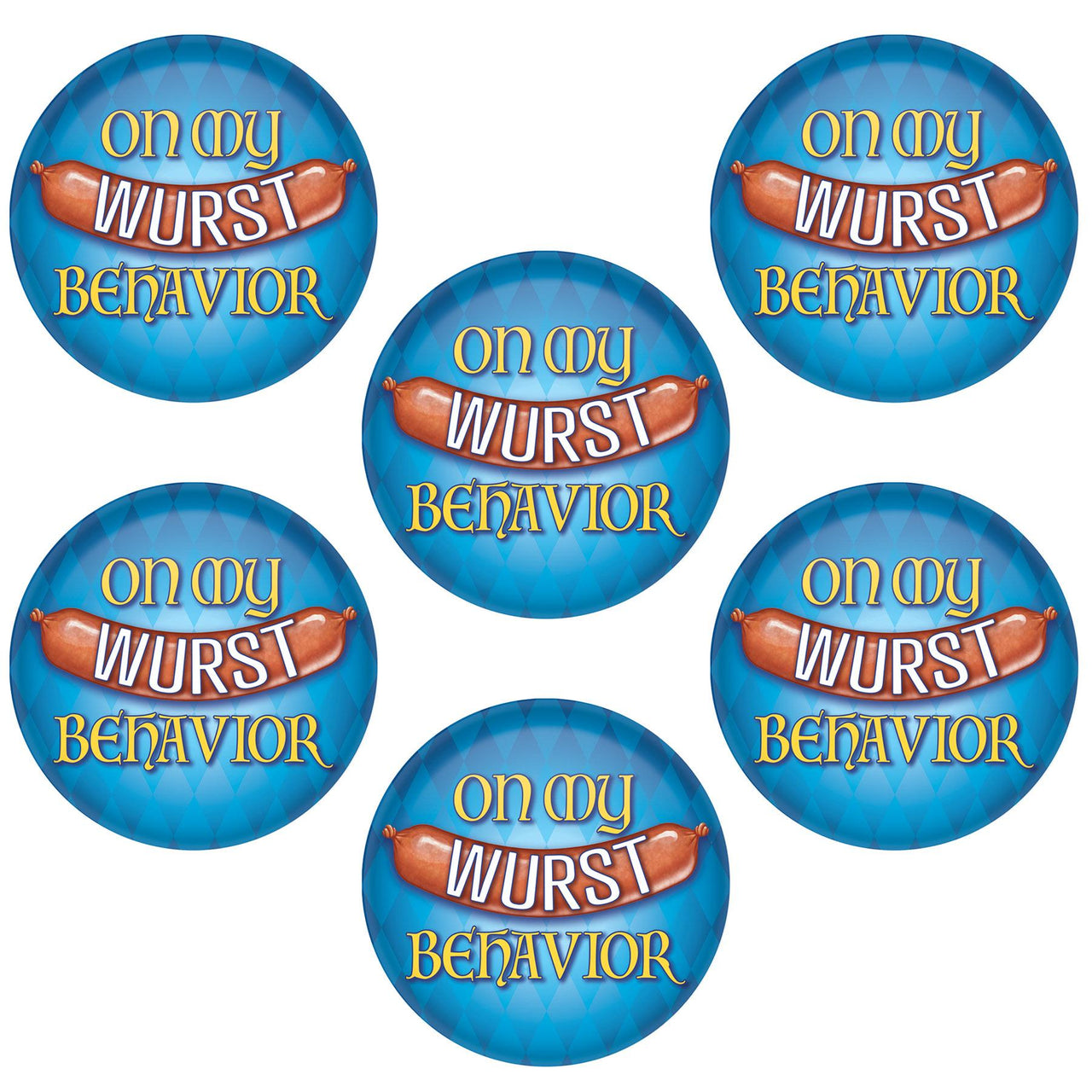 Beistle On My Wurst Behavior Button