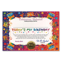 Beistle Today's My Birthday Certificate