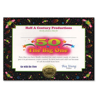 Beistle 50 Is The Big One Certificate