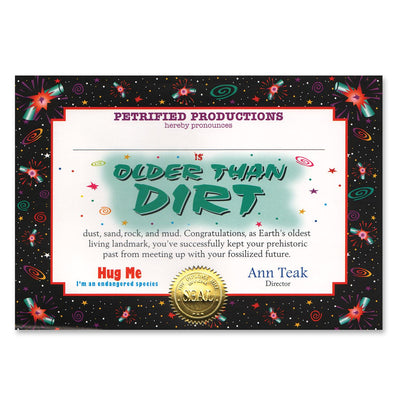 Beistle Older Than Dirt Certificate
