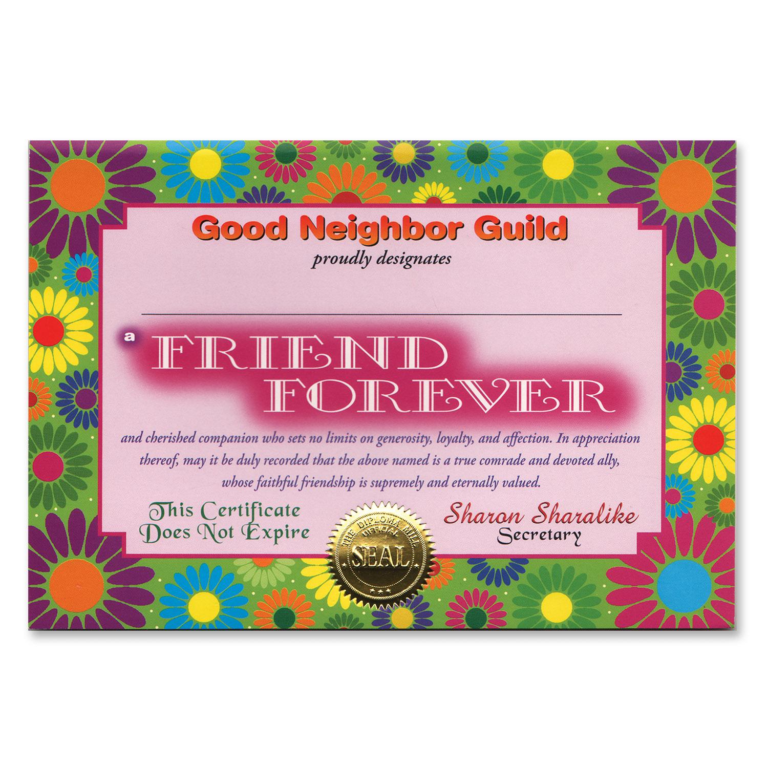 Beistle Friend Forever Certificate