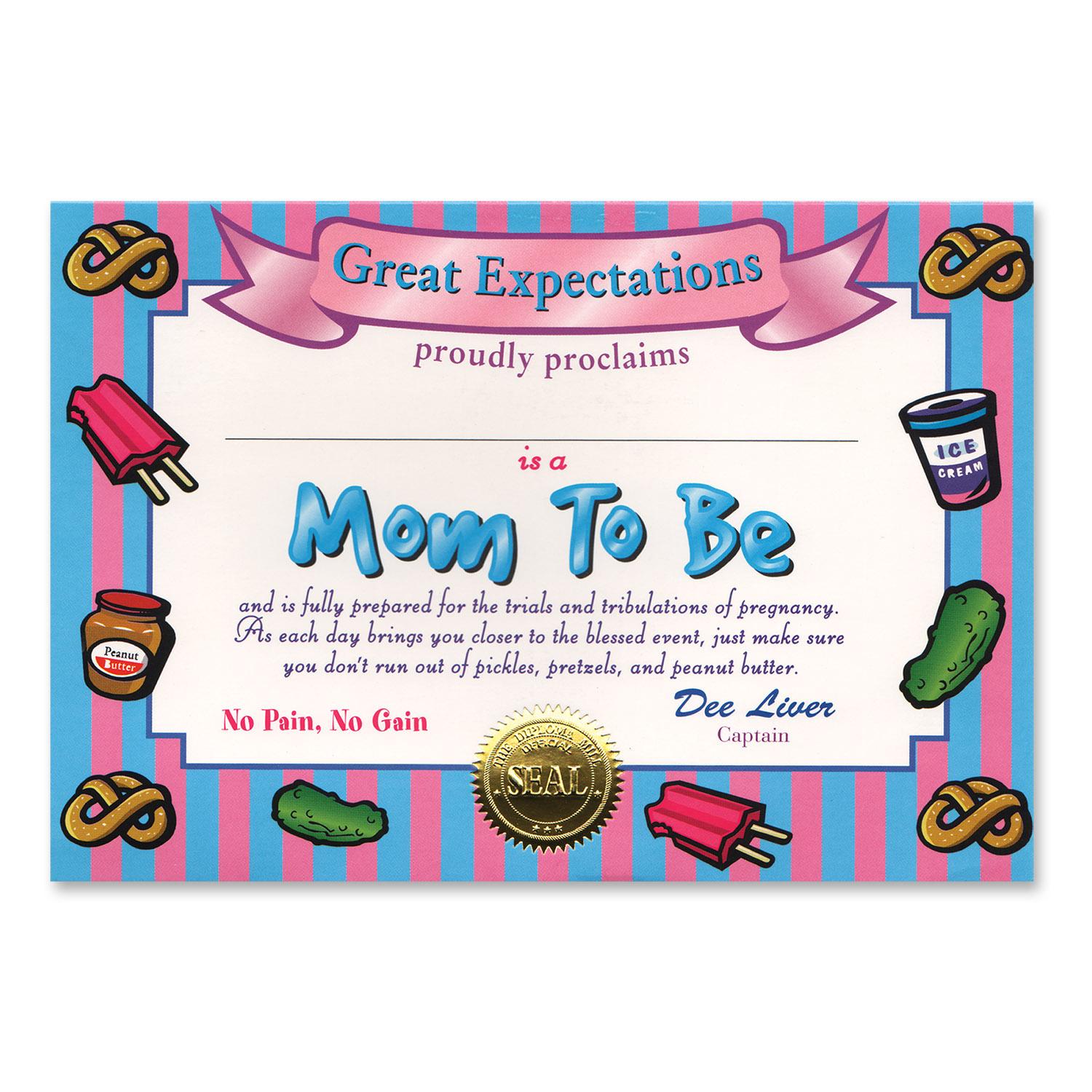 Beistle Mom To Be Certificate