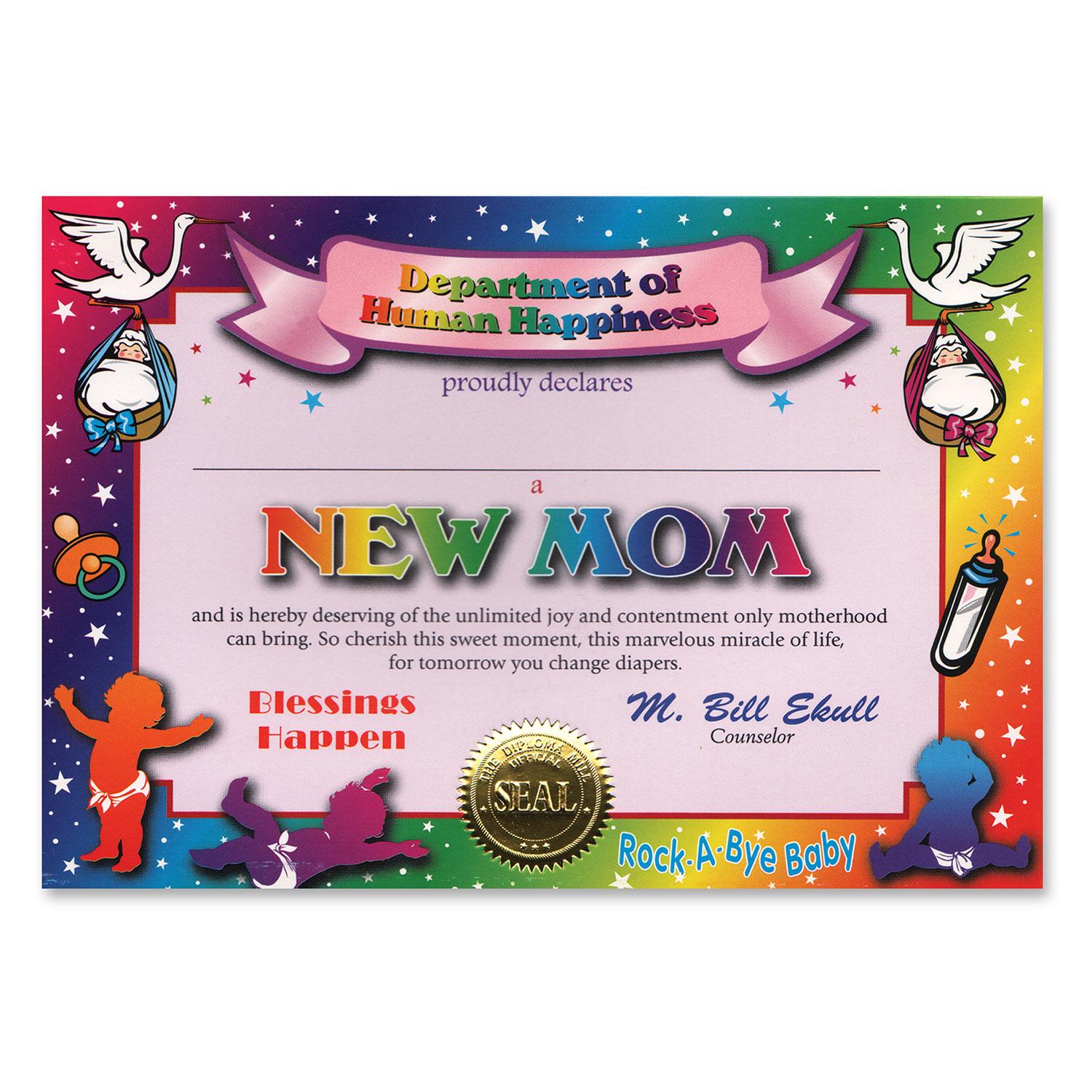 Beistle New Mom Certificate