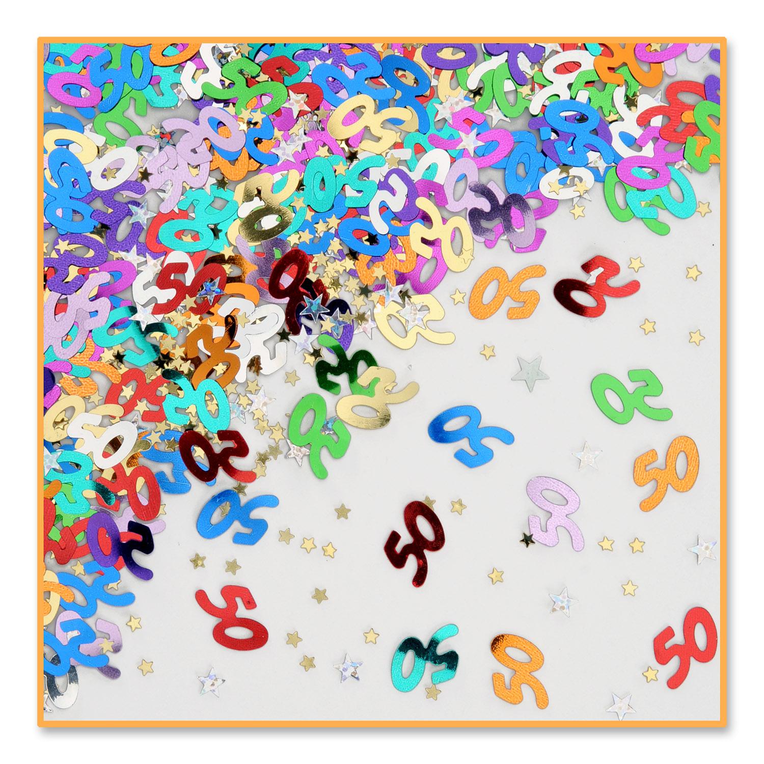 Beistle 50 & Stars Confetti (0.5 Oz/Pkg)