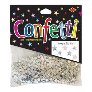 Silver Holographic Stars Confetti