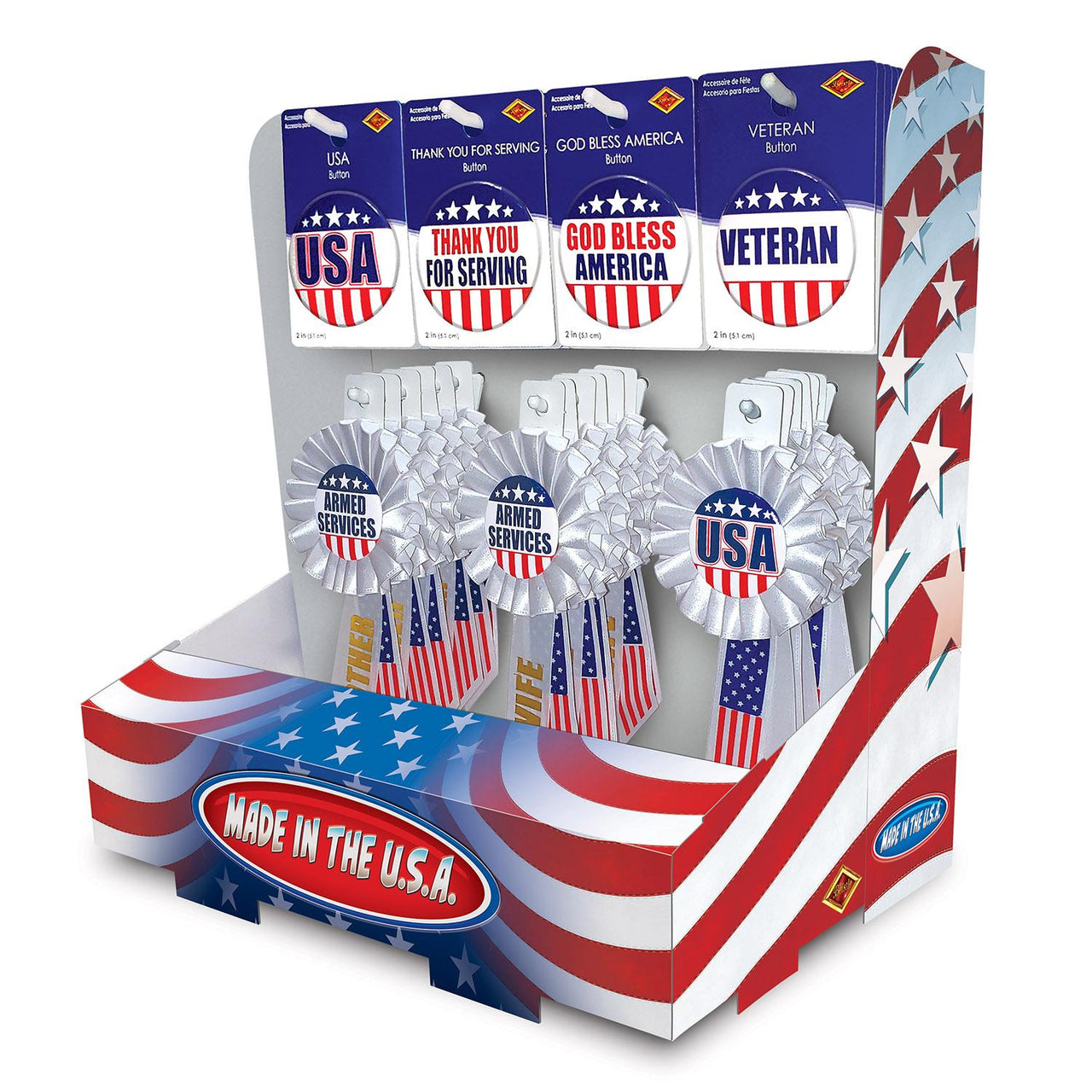 Beistle Patriotic USA/Veterans Counter Display - 54 Pieces