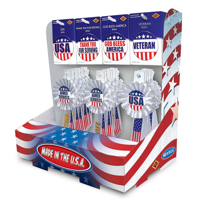 Beistle Patriotic USA/Veterans Counter Display - 54 Pieces