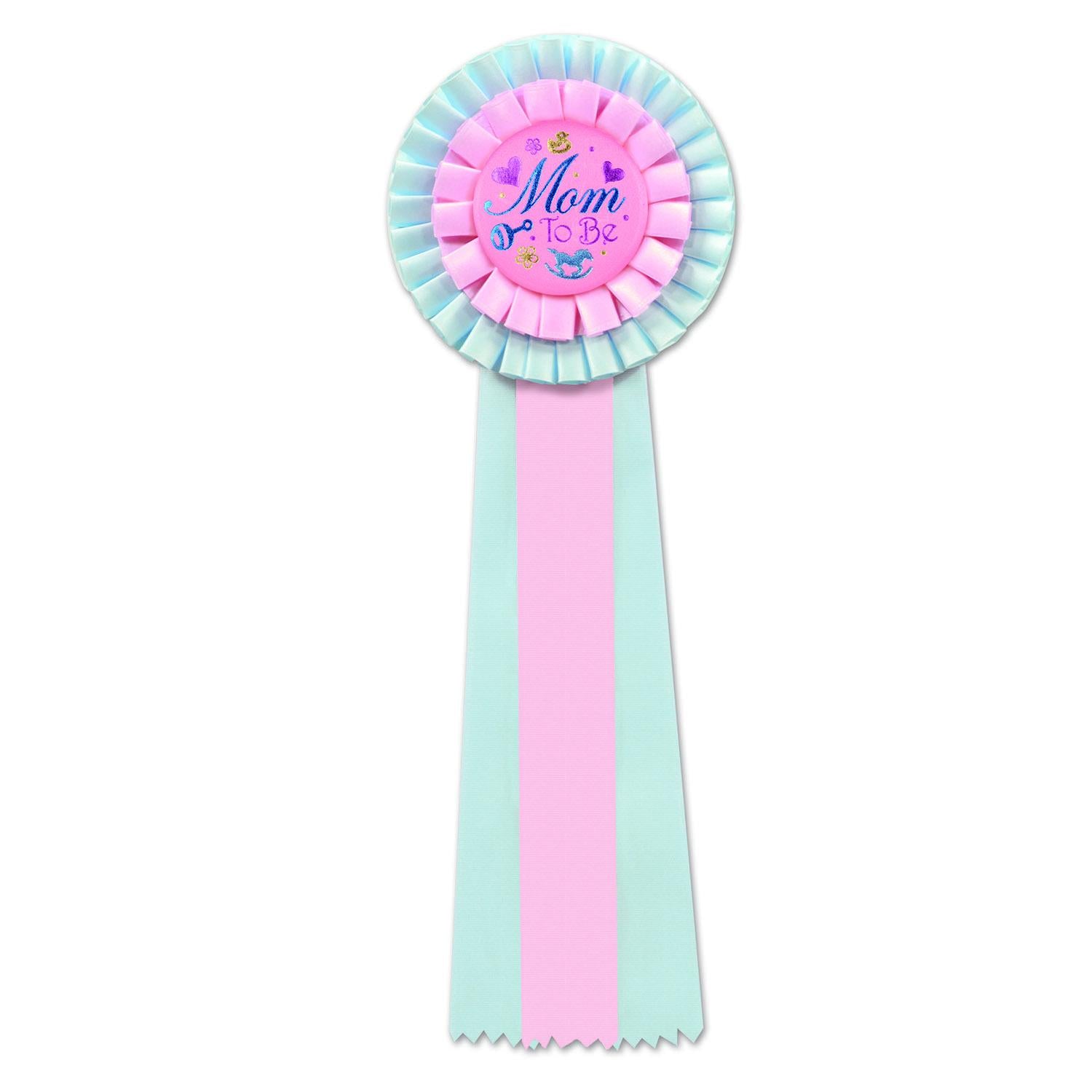 Beistle Pink/Blue Mom To Be Deluxe Rosette