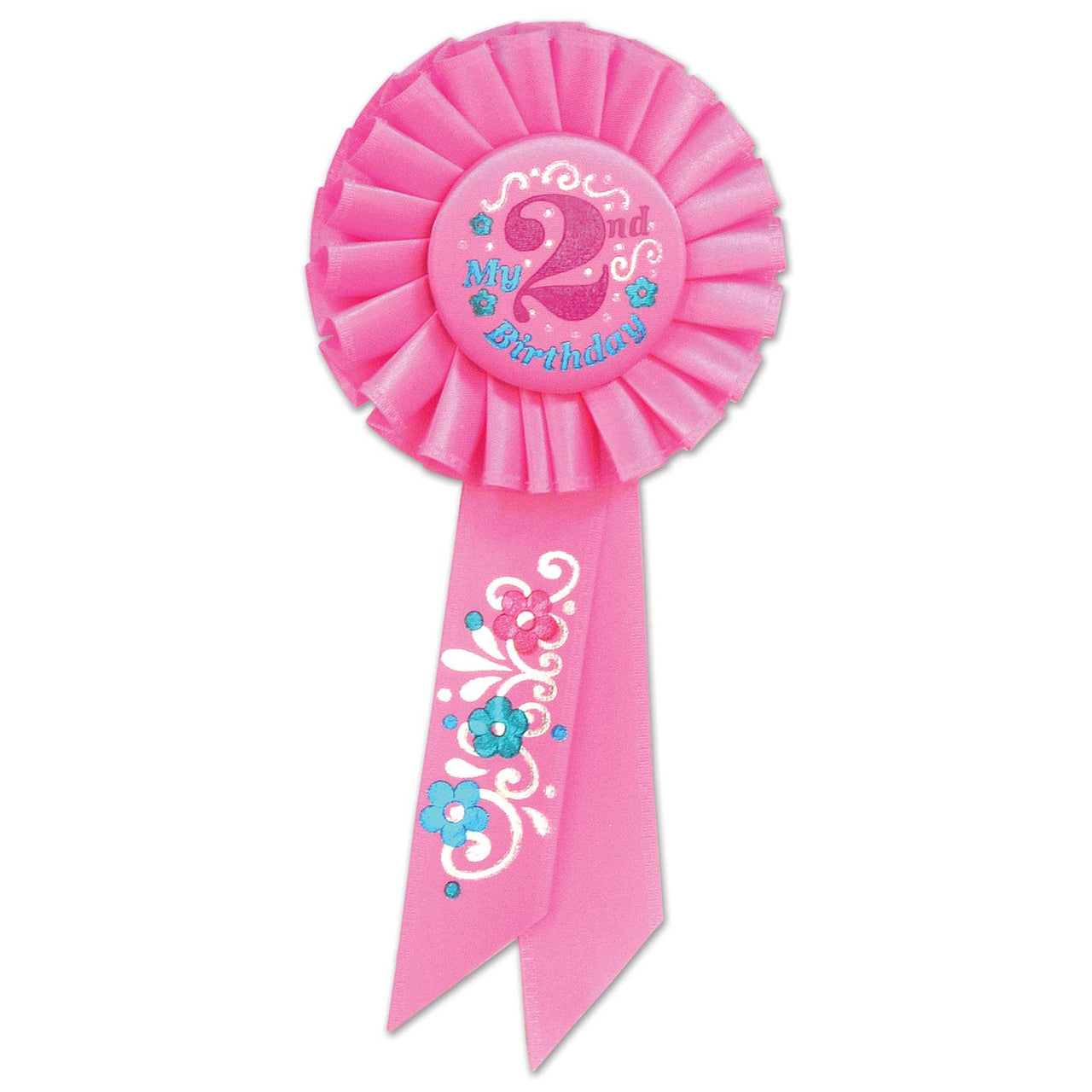 Beistle My 2nd Birthday Rosette - pink
