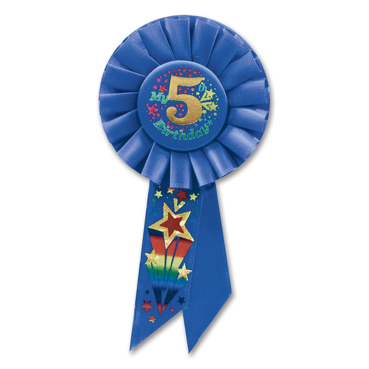 Beistle My 5th Birthday Rosette - blue