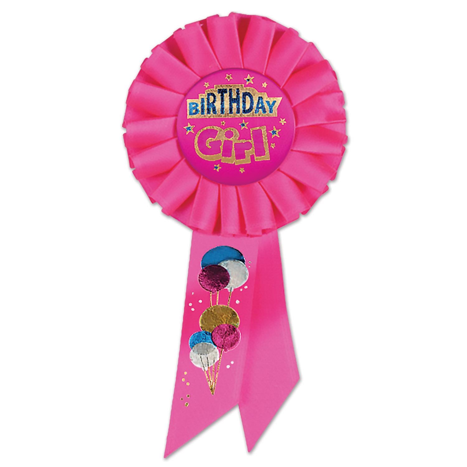 Beistle Birthday Girl Rosette- Dark Pink