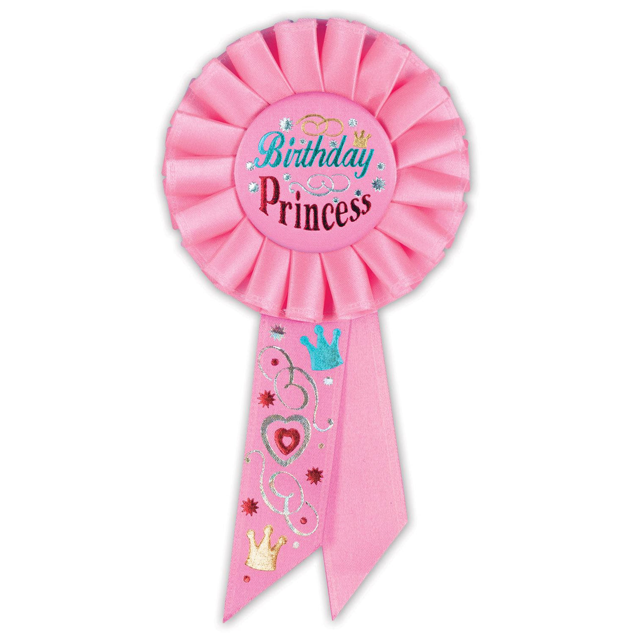Beistle Birthday Princess Rosette- Light Pink