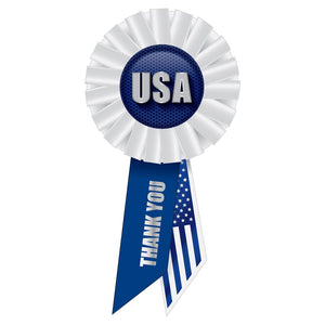 Beistle USA Rosette- White and Blue