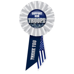 Beistle Support Our Troops Rosette- Navy