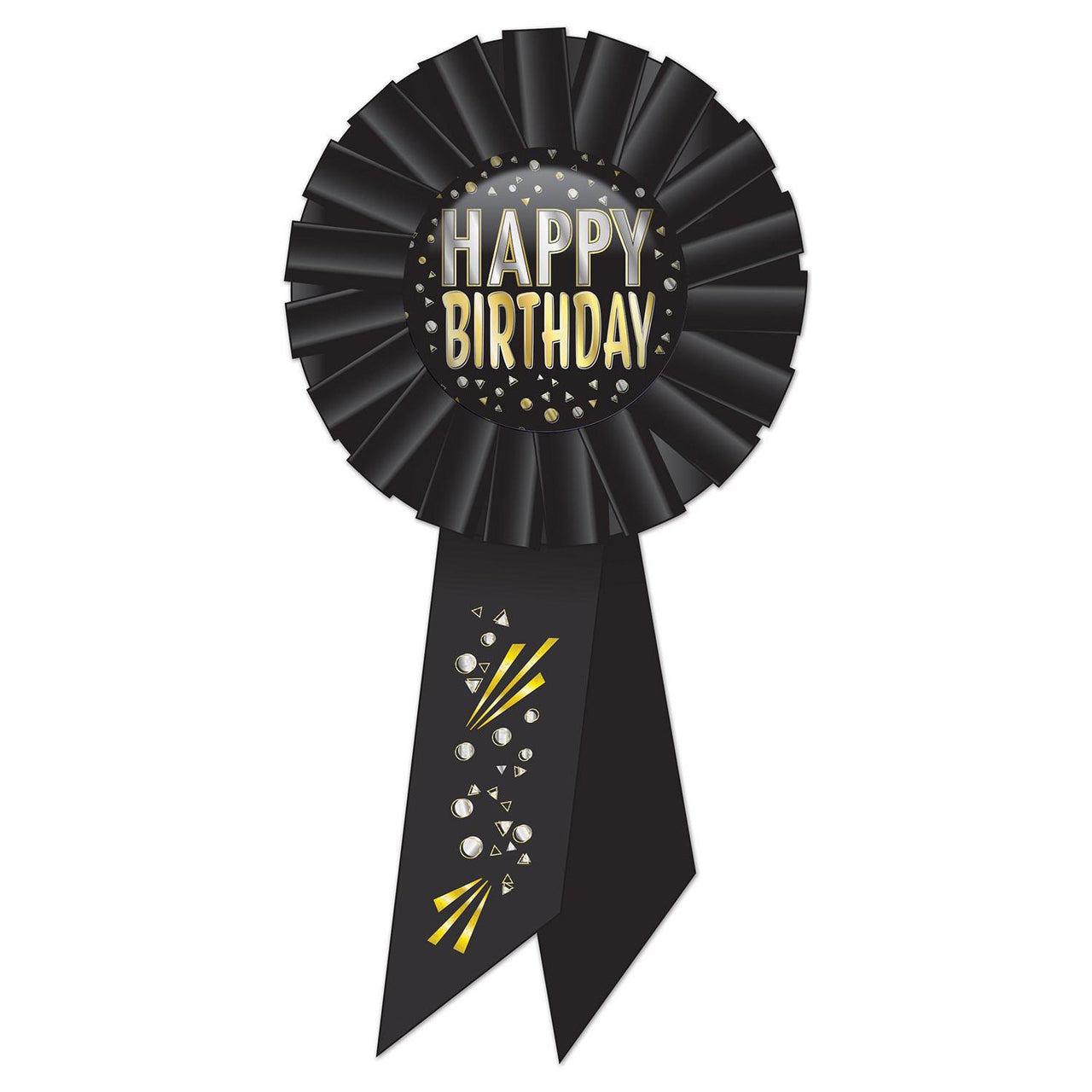 Beistle Happy Birthday Rosette- Black