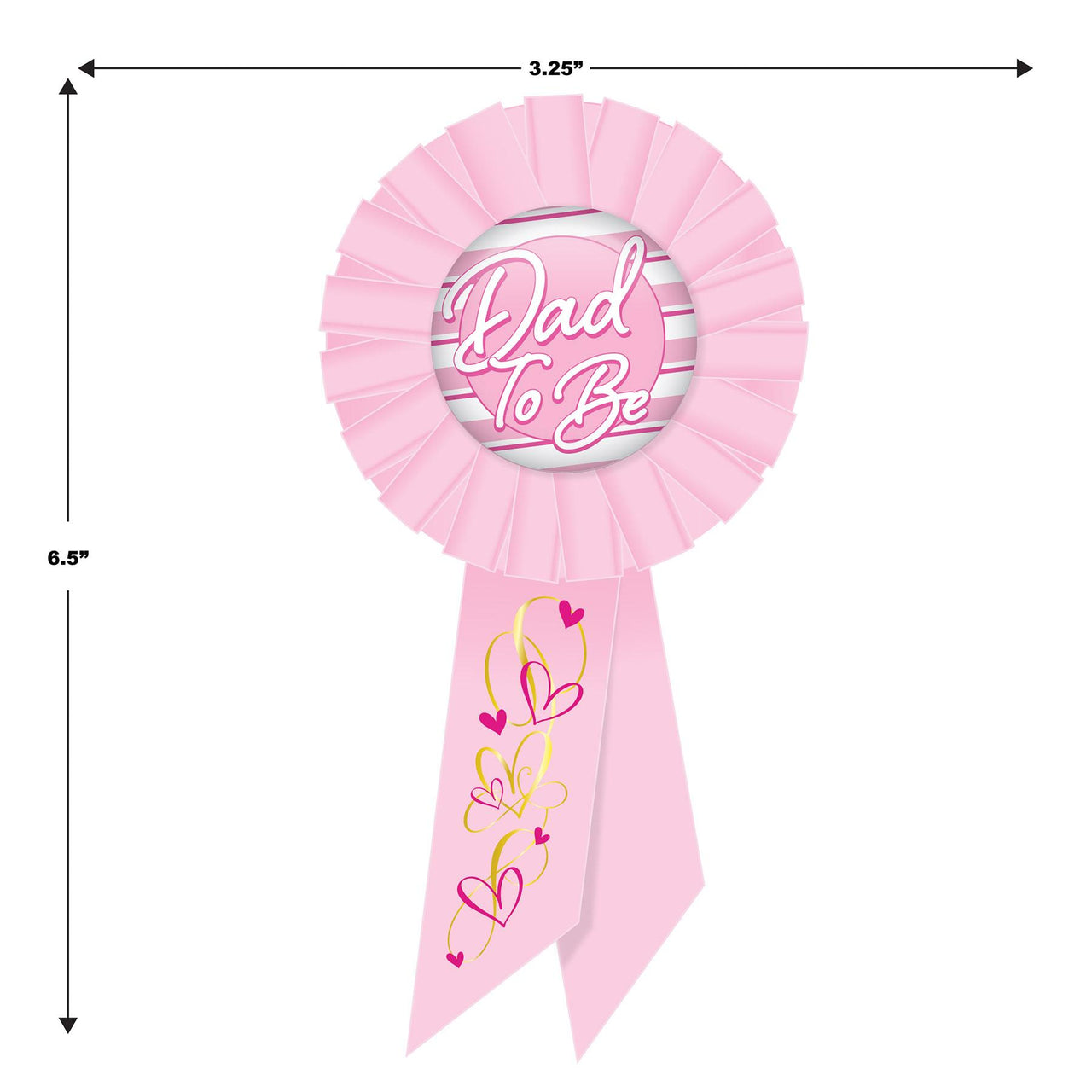 Beistle Dad To Be Rosette - pink (Case of 6)