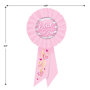 Beistle Dad To Be Rosette - pink (Case of 6)