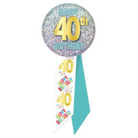 Beistle 40th Birthday Rosette (Case of 6)