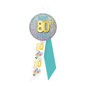 80th Birthday Rosette (Case of 6)
