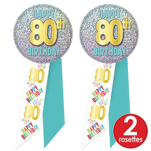 80th Birthday Rosette (Case of 6)