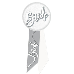 Beistle Bride Rosette- White and Silver
