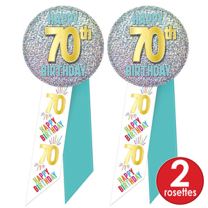 70th Birthday Rosette (Case of 6)