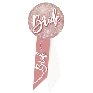Beistle Bride Rosette- Pink and White