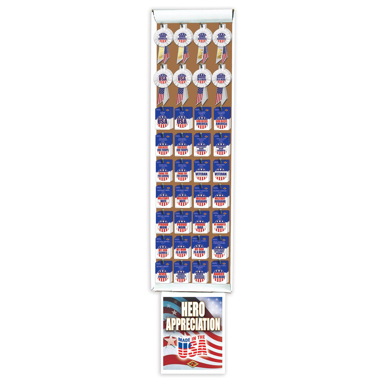 Beistle 244 Piece Patriotic Button & Rosette Floor Display