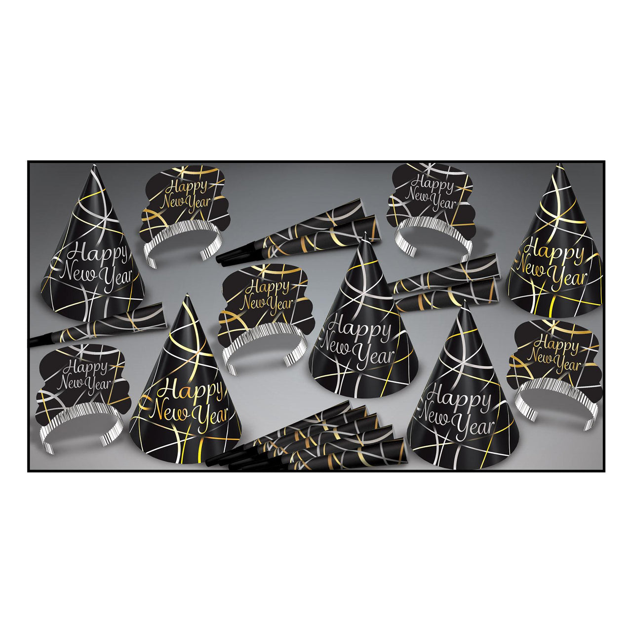 Beistle Silver & Gold Ring In The New Year Assortment for 10